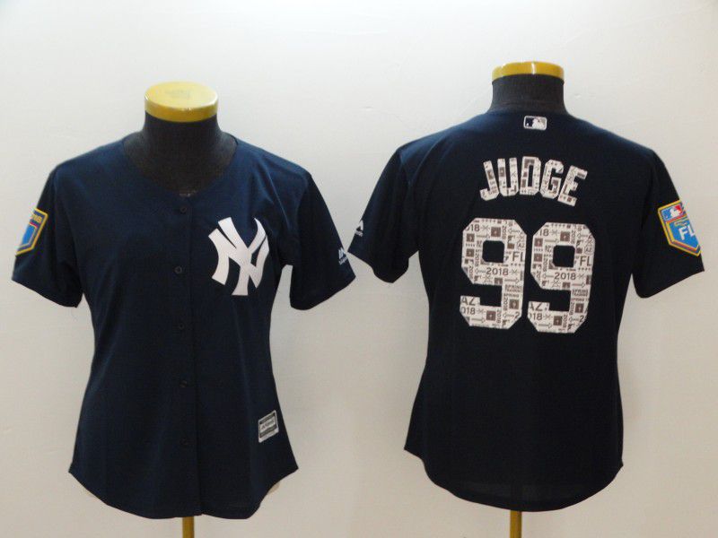 Women New York Yankees #99 Judge Blue Spring Edition MLB Jerseys